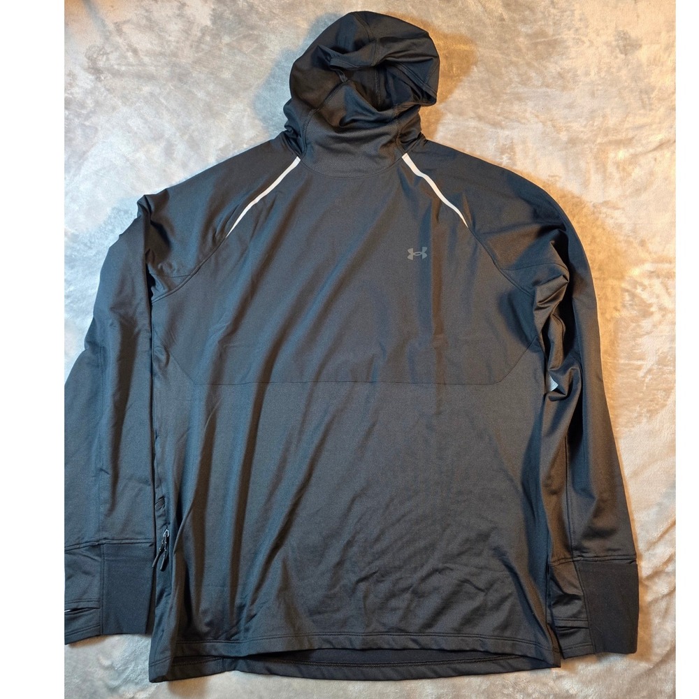 Under Armour Velociti Pro CW Balaclava Hoodie Mens L Black Fitted Pullover NWT